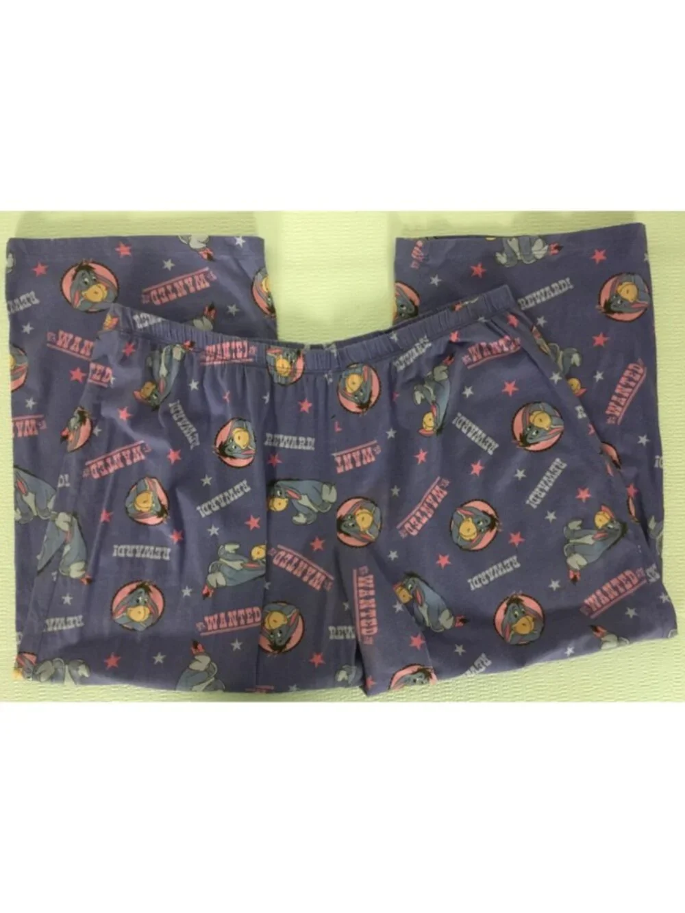 Disney Capri PJ Bottoms Size XL Purple with Eeyore Wanted Reward Elastic Waist - Picture 3 of 13